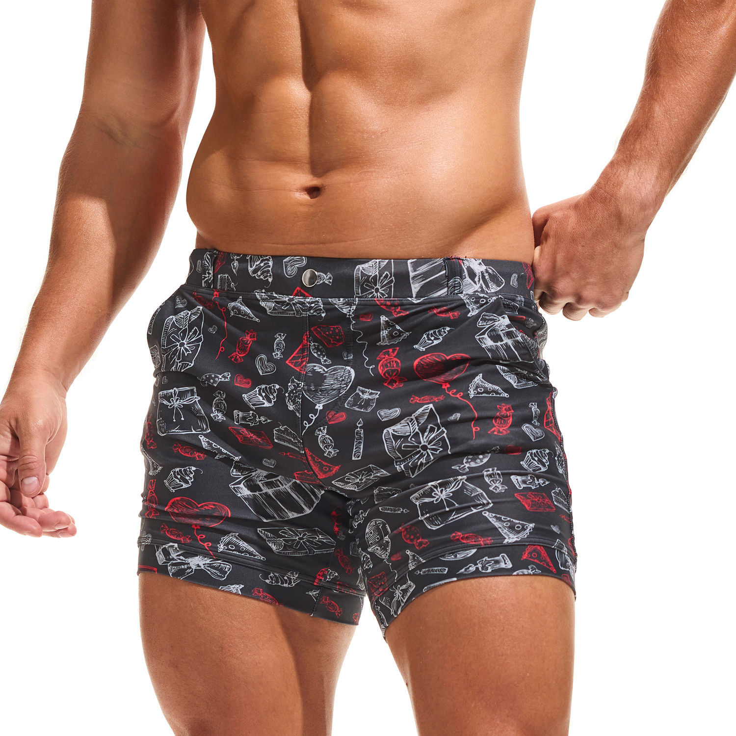 TADDLEE泳裤男款 防尴尬速干泡温泉沙滩裤不勒印花平角游泳裤男