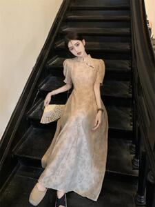 夏新款大码女装胖妹妹中国风高端气质改良旗袍新中式年轻款连衣裙