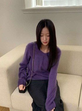 九1129韩国东大门毛衣区ALOT-8714071秋季大气通勤浪漫纯色时尚