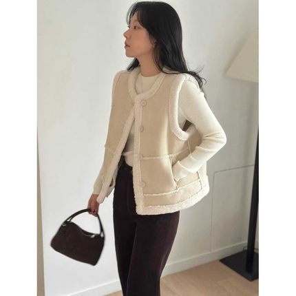 八1213韩国东大门背心区4536289甜美优雅春冬气质韩版个性可爱