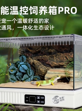 爬宠智能温控饲养箱豹纹睫角肥尾守宫蜥蜴恒温加热饲养箱PC造景缸