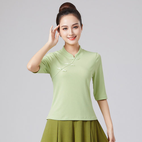 广场新款套装女冰丝舞蹈服