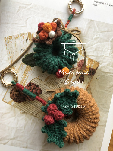 diyfzf毛线花环平安夜材料包