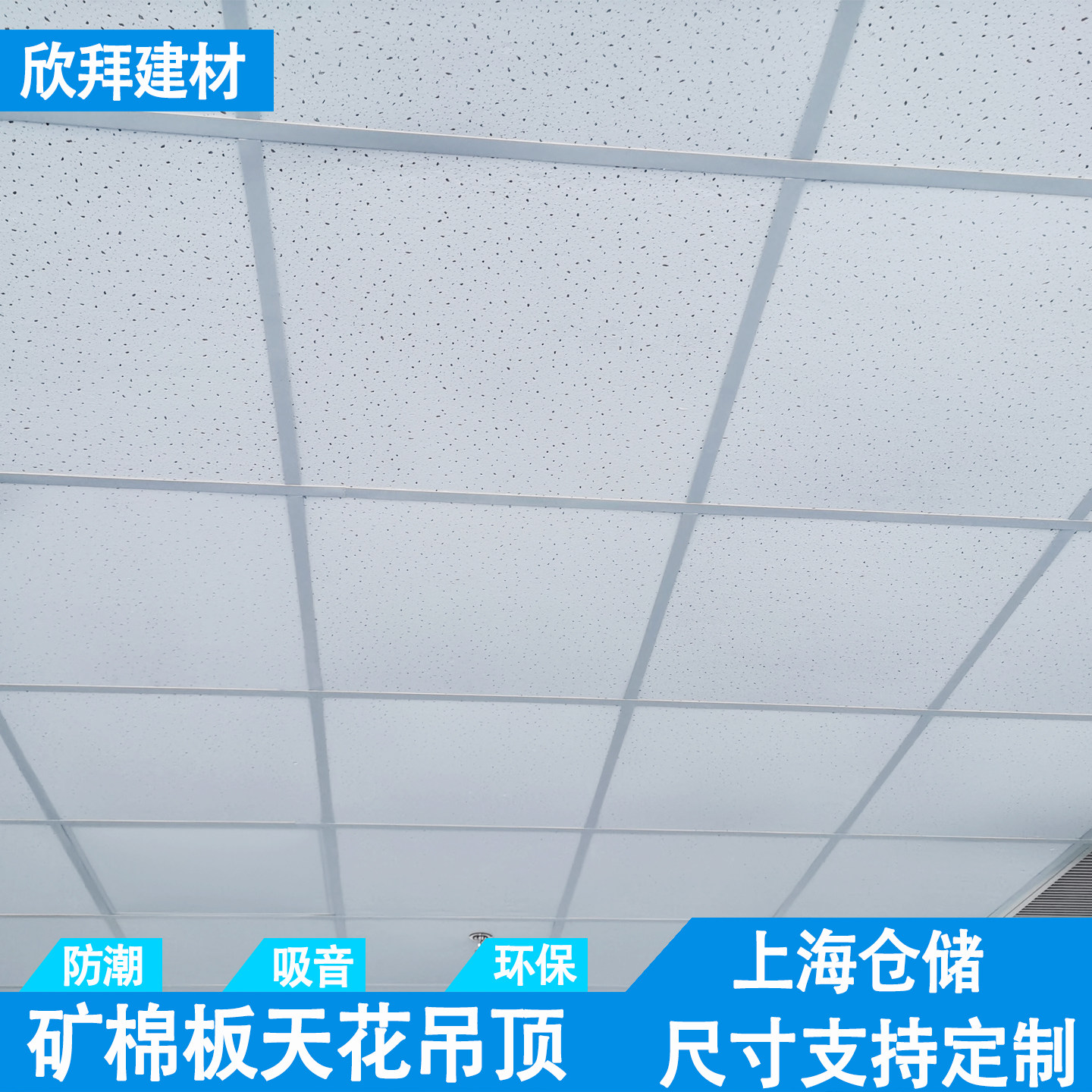 矿棉板600x600天花吊顶办公室吸音矿棉板 防潮满天星600x1200板材