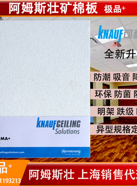阿姆斯壮矿棉板600x600x19厚极·品·覆膜矿棉装饰吸音板W1005