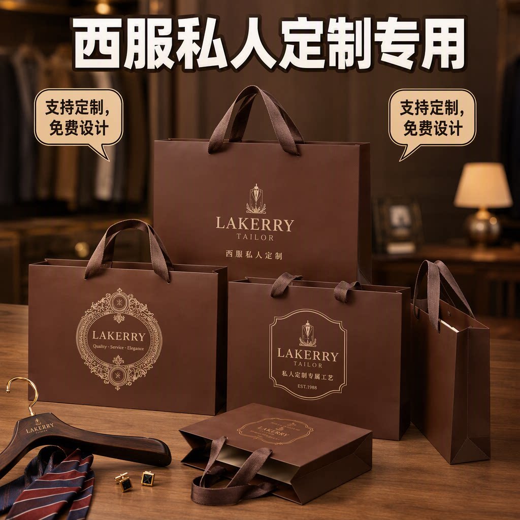 高级西服私人定制手提袋服装店礼品袋大号男装购物袋包装袋X231
