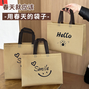 无纺布卡通小猫手提袋定制高级礼品袋童装购物袋服装店包装袋Y45