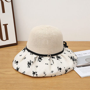 好看新款太阳帽大帽檐渔夫帽子女款遮阳帽渔夫帽防晒帽女防紫外线
