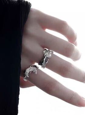 日月同辉/原创小众设计感太阳月亮戒指开口可调节情侣指环时尚对