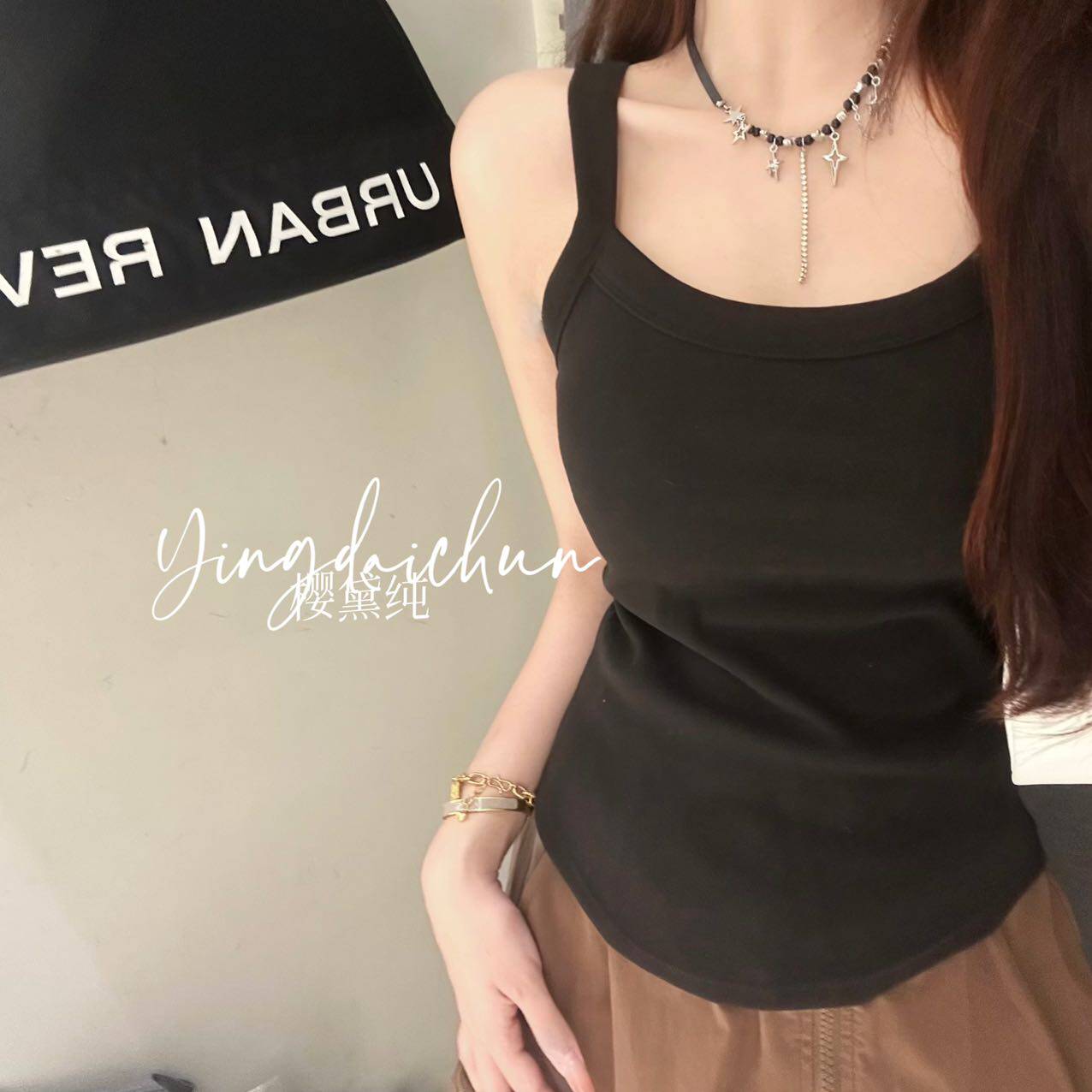 2023新款美背背心加绒加热自带胸垫保暖打底上衣抗菌冬季女士内衣