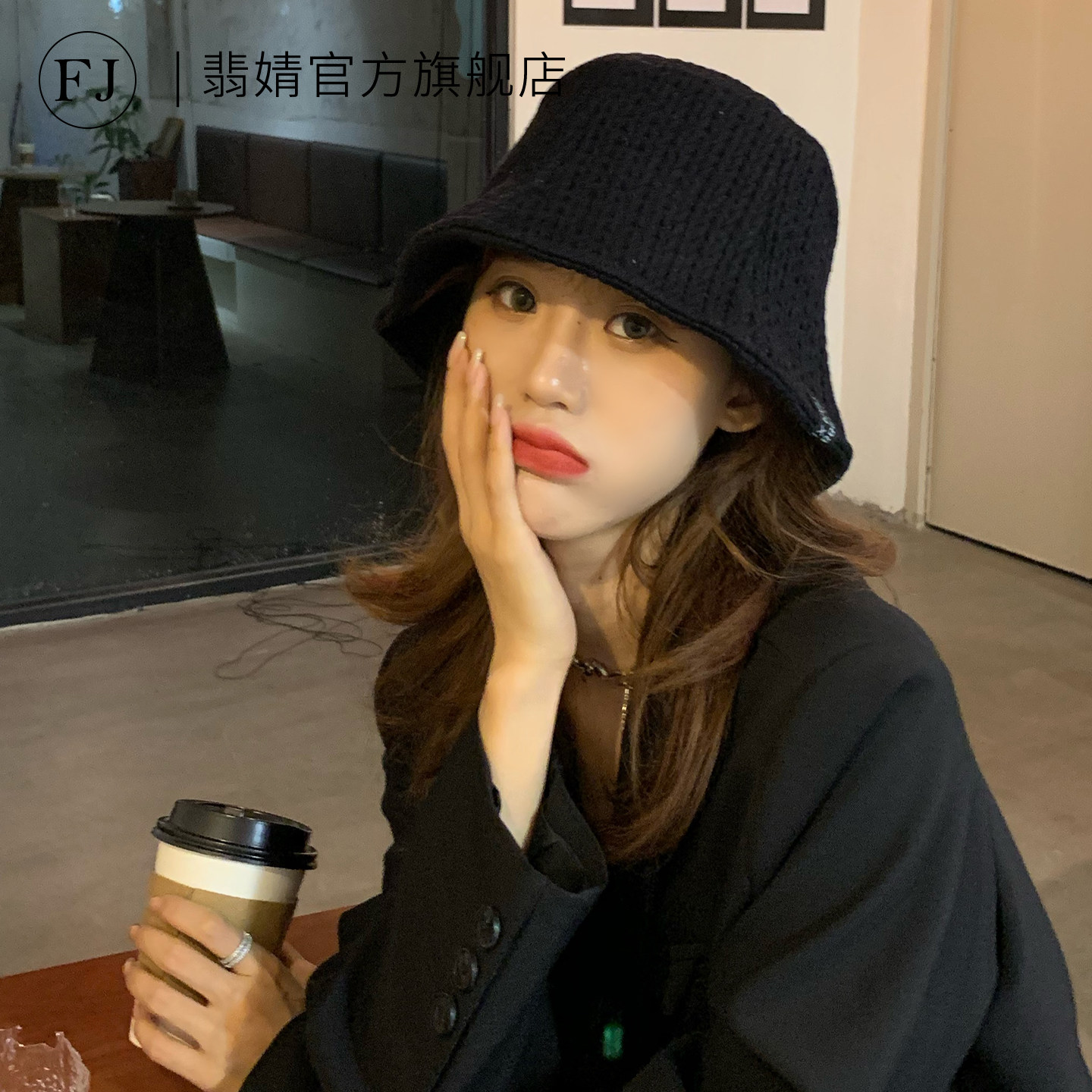 渔夫帽女2026新款秋冬季毛绒冷帽子大头围显脸小加厚保暖鱼夫盆帽