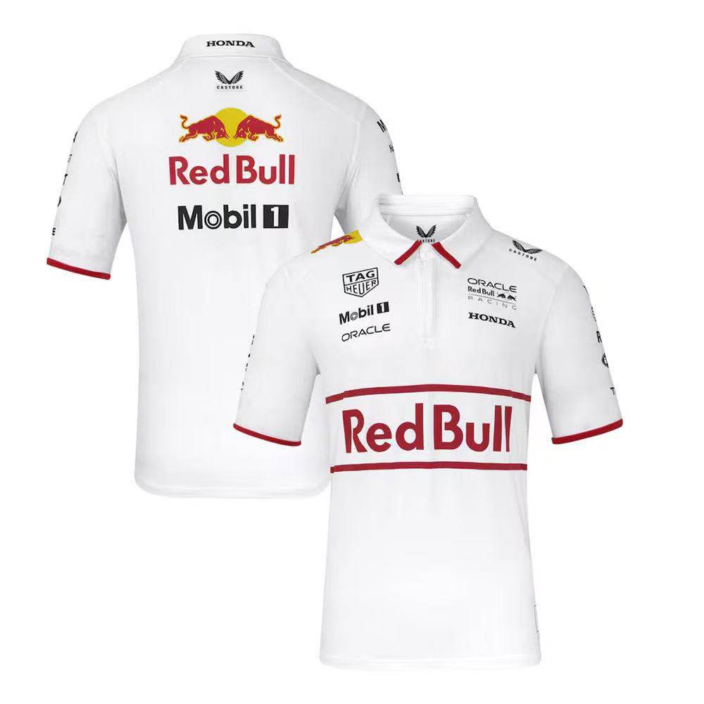 2025新款红牛F1车队polo衫翻领短袖涤纶透气速干涤纶男女可定制
