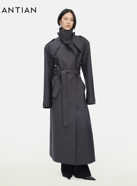 【YIRANTIAN】2025秋冬新款明星同款高立领廓形CIPHER长风衣外套