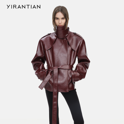 YIRANTIAN蛋白PU廓形CIPHER风衣