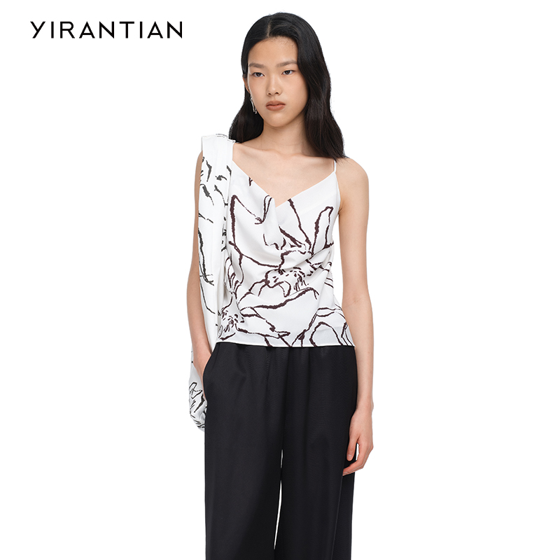 【YIRANTIAN】设计师质感度假风休闲气质设计感荡领吊带背心