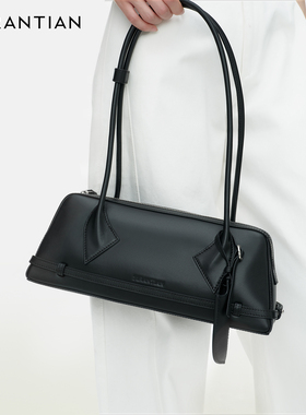 【YIRANTIAN】2025秋冬新款女士黑色牛皮法棍CIPHER腋下包