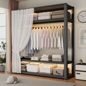 衣帽架落地卧室组装 家用开放式 衣柜简易挂衣架置物 6964人收藏