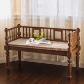 复古长椅中古长凳双人椅家用餐厅客厅卧室椅子咖啡厅玄关椅
