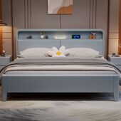 北欧现代实木床简约1.5主卧家用婚床双人床储物床1 1098人收藏