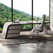 北欧书房岩板书桌轻奢现代简约高级感简易电脑桌房间多功能写字台