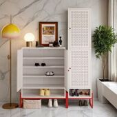 柜 架门外走廊鞋 鞋 柜家用门口钢制入户门多层防晒室内铁艺多功能鞋