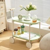 北欧网红客厅ins风茶几简约置物架户型奶油沙发移动推车 铁架