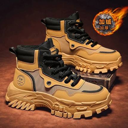 康奈官方正品男鞋冬季加绒加厚运动休闲雪地靴青少年厚底老爹防水