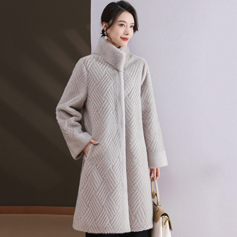 恒源祥中老年女冬季外套加厚黄金貂大衣2024新款妈妈装时尚洋气皮