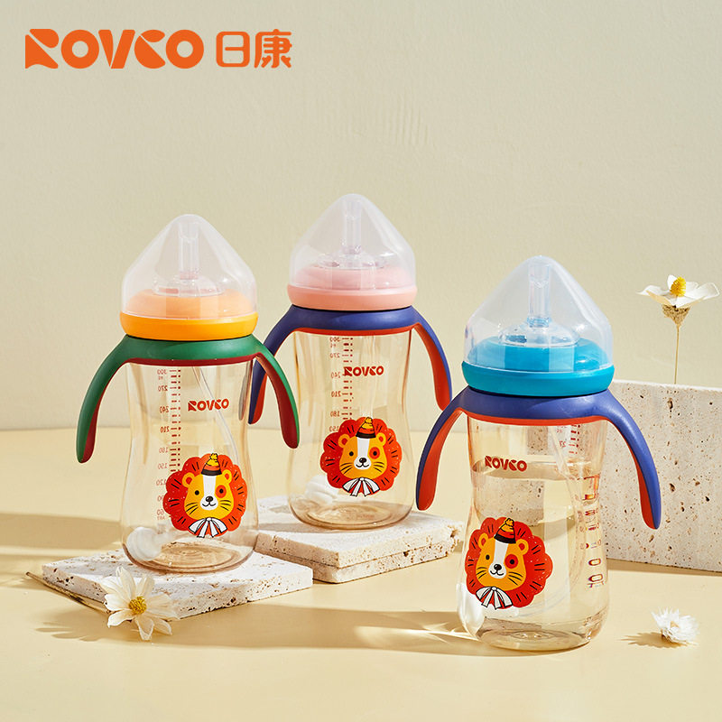 日康经典宝宝ppsu奶瓶宽口径吸管奶瓶1岁上大宝宝断奶奶瓶300ml