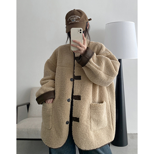 微胖AB面两面穿慵懒风加绒加厚外套宽松 外穿上衣大码 sun柚 秋冬季