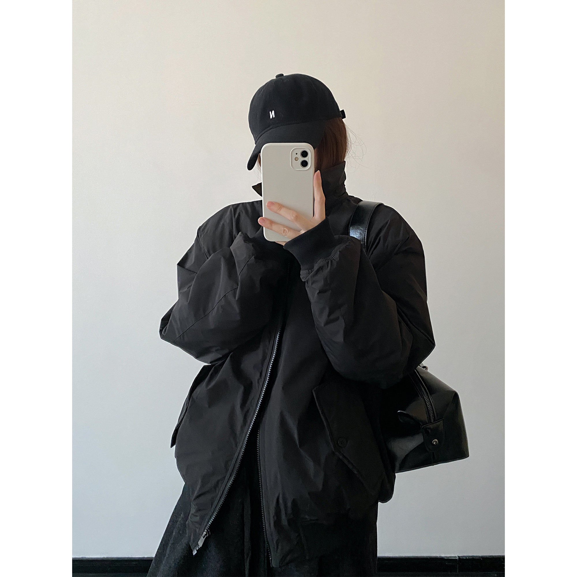 sun柚 男女可穿飞行员夹克秋冬老钱又机车高质感翻领极简棉服外套,女装/女士精品,棉衣/棉服,淘宝优惠券,粉丝福利购,淘宝优惠卷