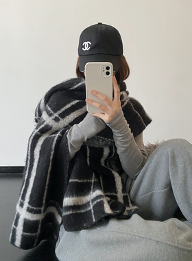 绒绒软糯保暖大大大围巾针织披肩