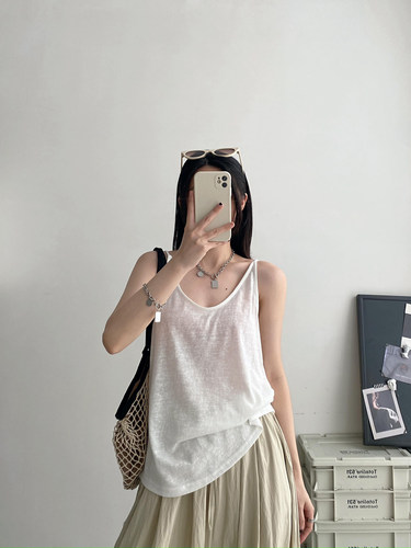 白色吊带背心女新款夏季背心