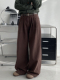 清仓价 棕色阔腿裤 款 咖色牛仔裤 女加厚直筒裤 拖地裤 子休闲长裤