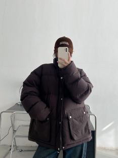 90白鸭绒立领羽绒服经典 秋冬季 廓形外套女羽绒面包服 清仓价