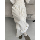 重启系列 2.0升级版 婴儿绒加绒加厚松弛感休闲运动裤 sun柚 长裤