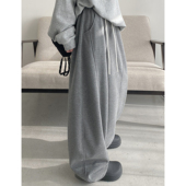 卫裤 sun柚 子通勤加绒新款 百搭显瘦解构休闲裤 秋冬新款 拖地阔腿裤