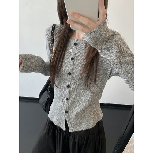 春季复古千禧风开衫女长袖打底衫