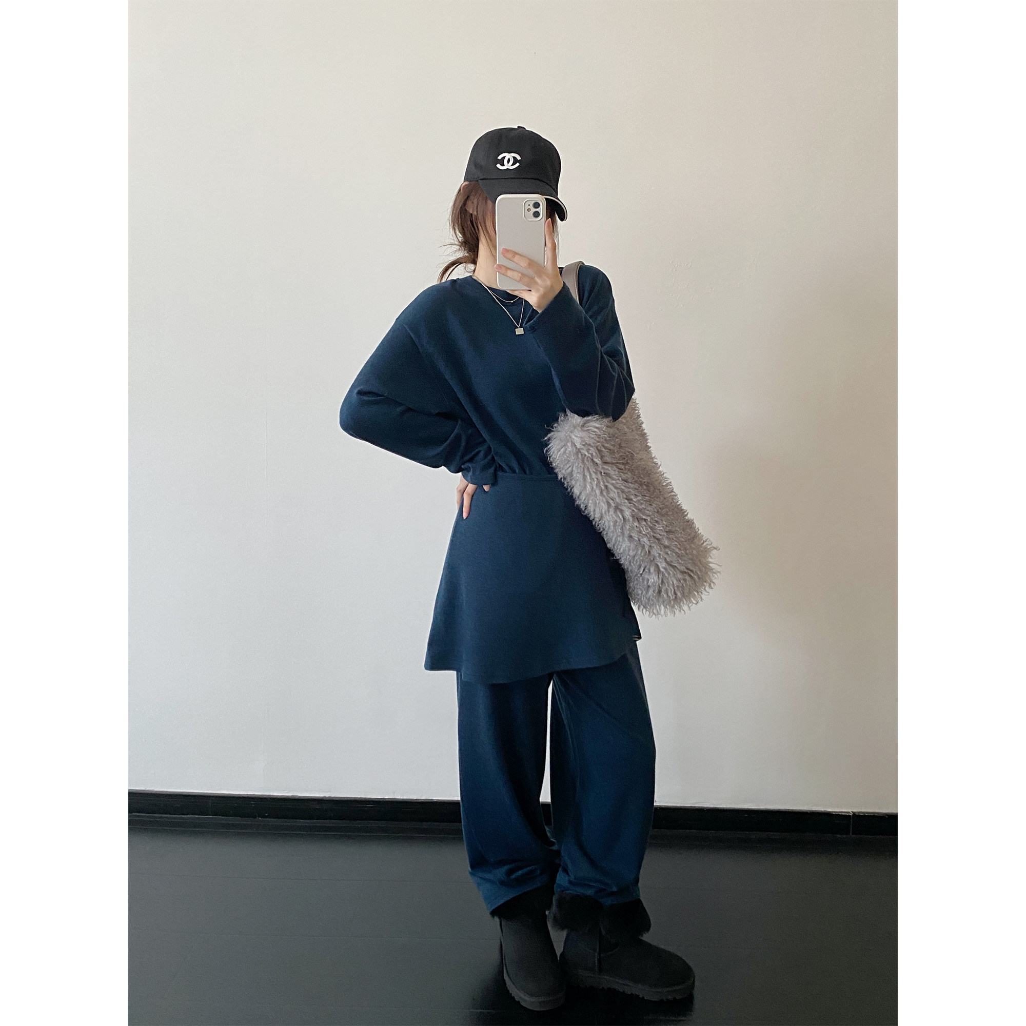 sun柚 毛织'韩女三件套'宽松圆领针织衫松紧腰阔腿裤洋气屁帘,女装/女士精品,时尚套装,淘宝优惠券,粉丝福利购,淘宝优惠卷