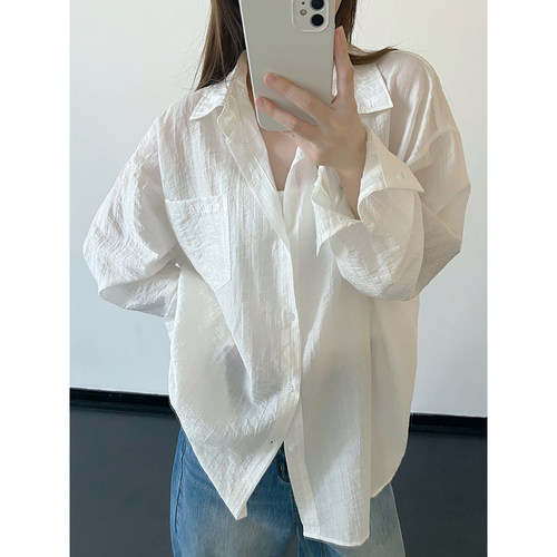 夏季衬衫海边天丝衬衣罩衫外套