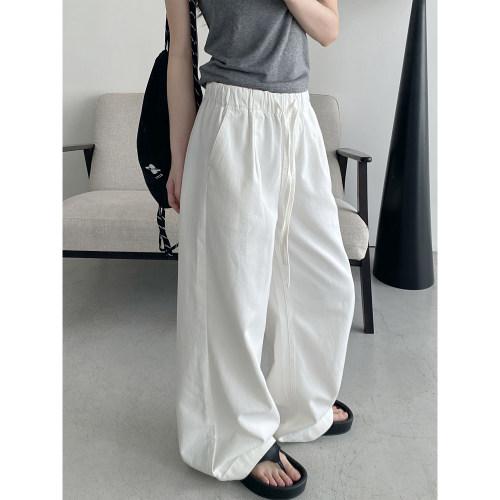 白色阔腿牛仔裤女春夏装百搭裤子