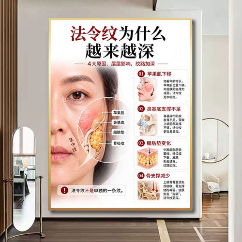 面部抗衰海报广告图法令纹宣传画