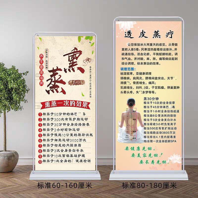 透皮蒸疗海报艾灸宣传图片坐浴挂画养生馆装饰画壁画中药熏蒸展架