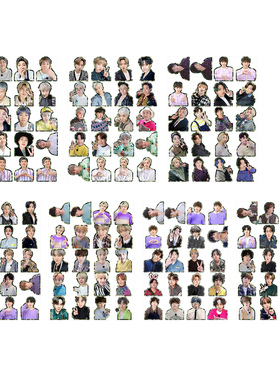 防弹少年团 金泰亨jungkook SUGA RM彩边防水贴纸