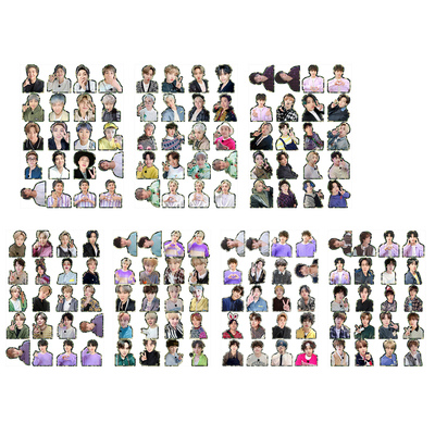 防弹少年团彩边防水贴纸