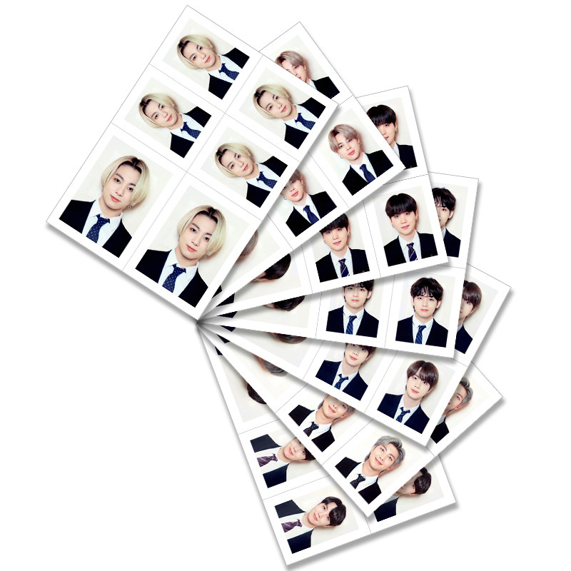 防弹少年团 田柾国金泰亨朴智旻闵玧其金硕郑号锡一寸二寸证件照