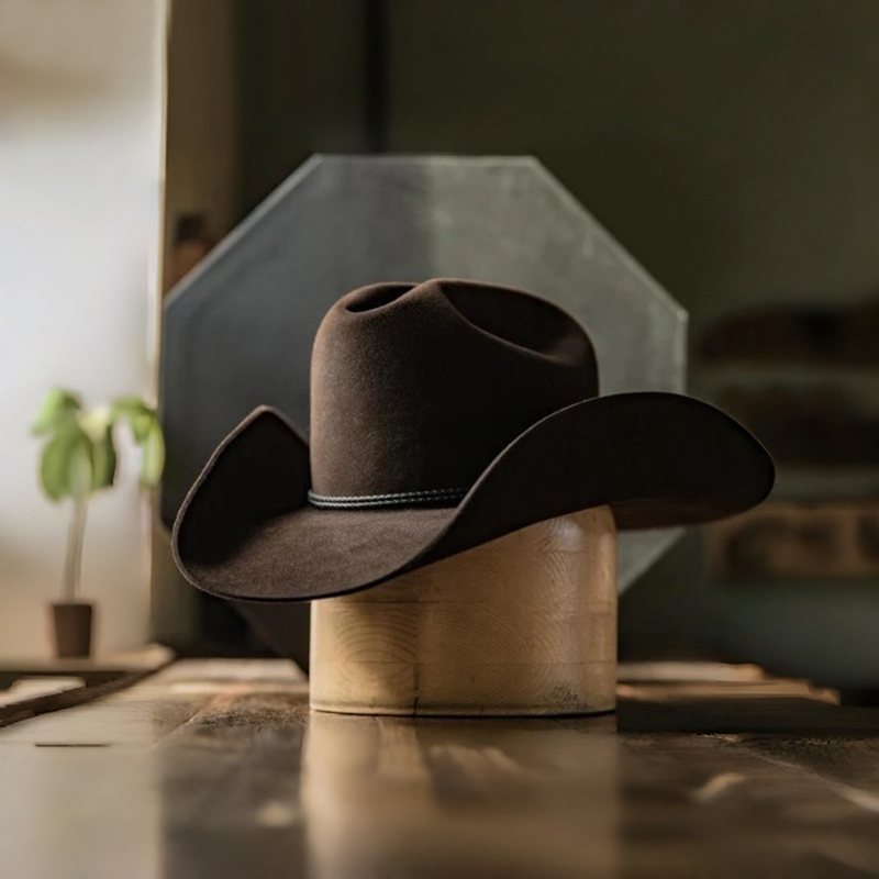 黄石硬顶纯羊绒西部牛仔蒙大拿帽