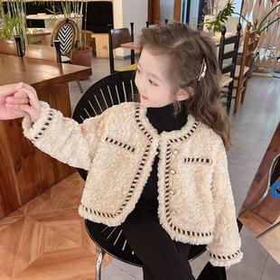 女童外套春装2026新款女宝宝春季羊羔绒衣服女孩小香风儿童春秋款