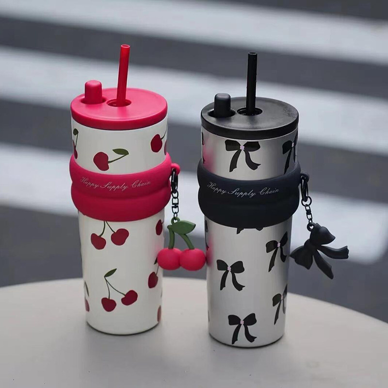 世大家吸管保温杯保冷女陶瓷内胆男咖啡水杯生日礼物便携2026新款