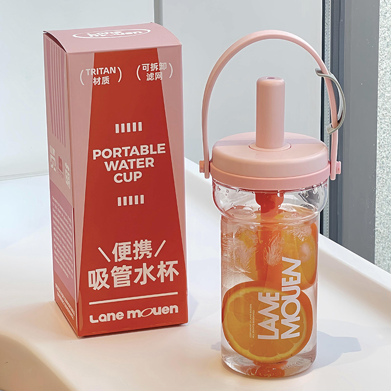 览萌吸管杯大容量水杯女高颜值便携运动随行杯泡茶杯便携2026新款图片